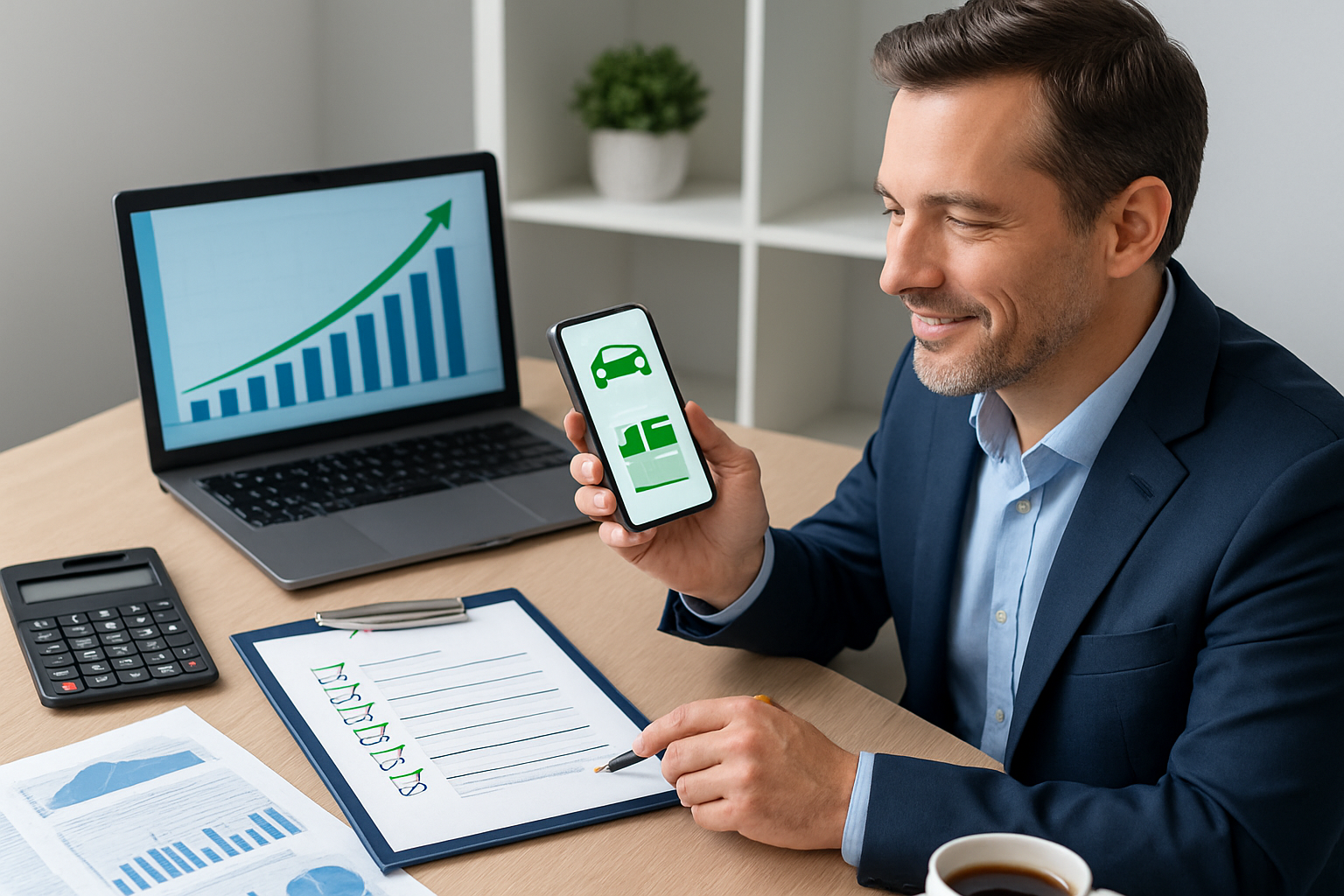 Bonität für Autokredit verbessern – Person prüft SCHUFA-Auskunft und Finanzunterlagen